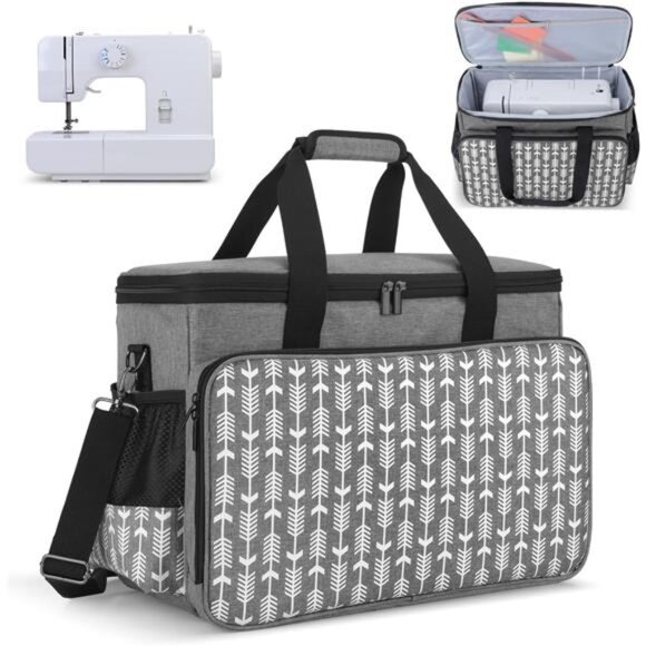 Sewing Machine Carrying Case with Thicken Bottom Board Universal Sewing Tote